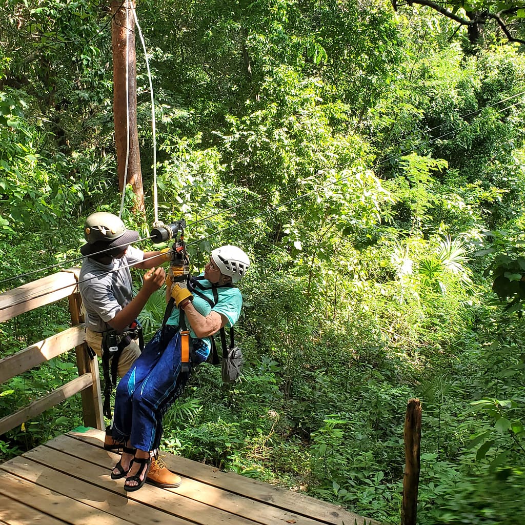Lady Ziplining