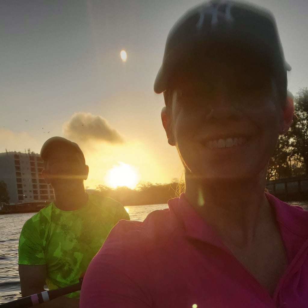 Kim and Joey Rowing