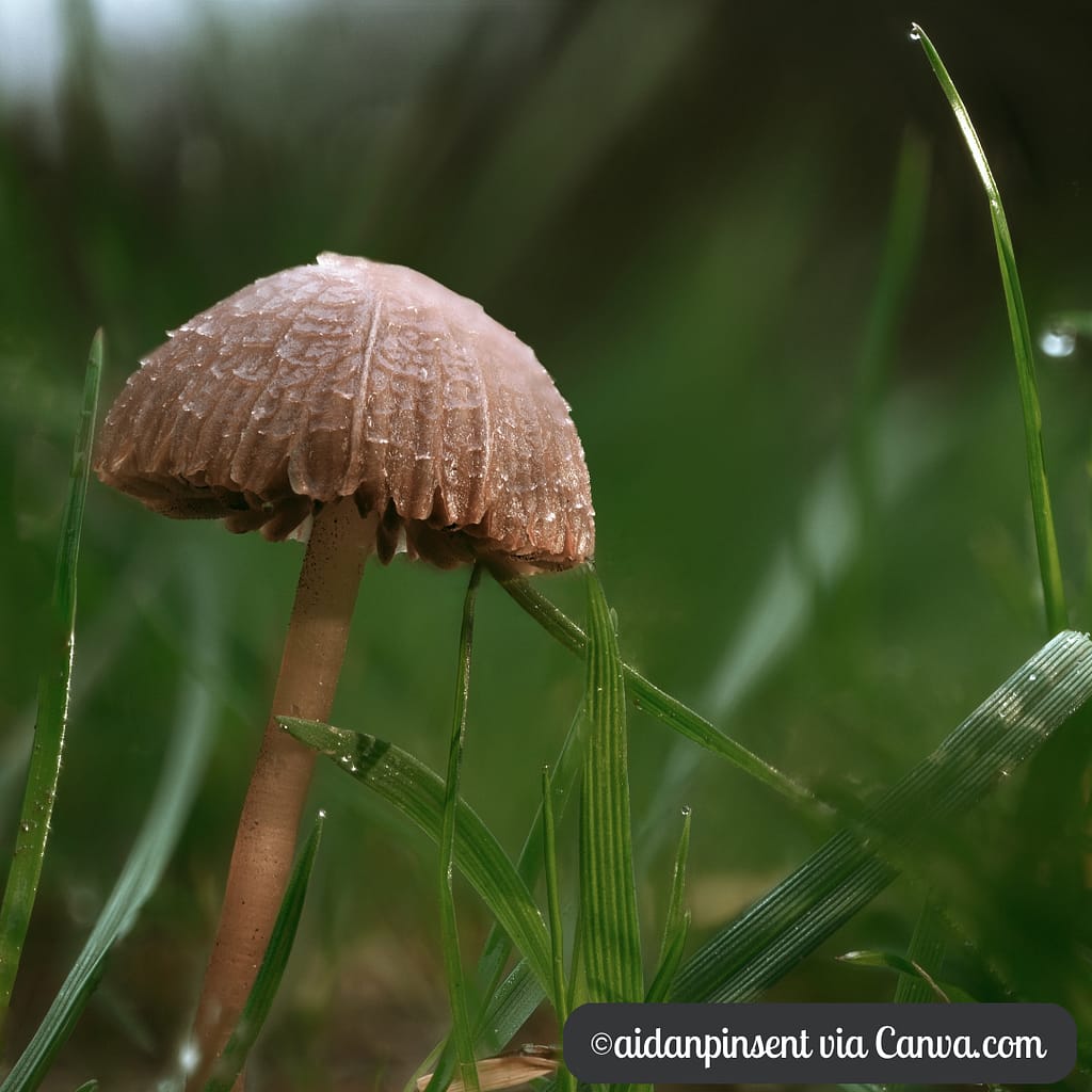 Mushroom Growing in Grass