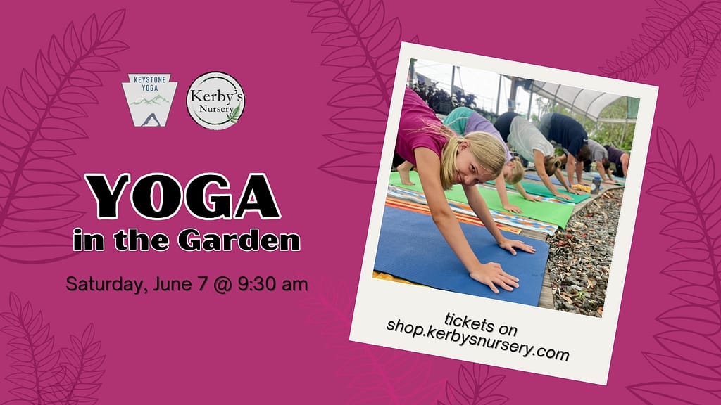 Kerby's Nursery Yoga in the Garden, June 7, 2025