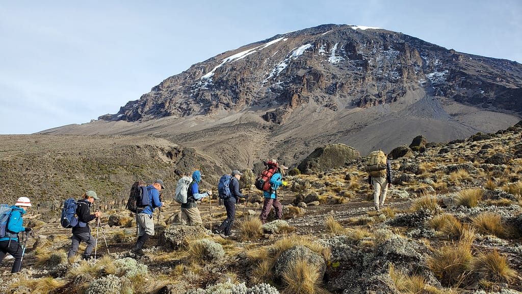 Hikers Climbing Mt. Kilimanjaro