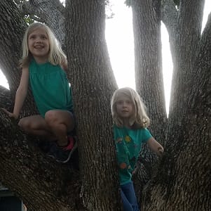 Abby and Maddy (Two Little Girls) Sitting in a Tree