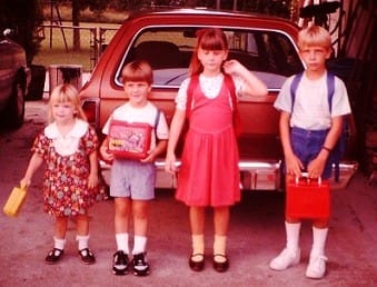 Joey and His Siblings on the First Day of School in the 80s