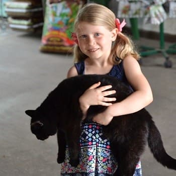 Maddy (Little Girl) Holding Willow the Cat