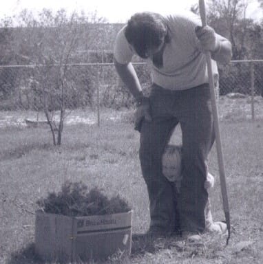 Joey (Toddler) and His Dad in the Garden