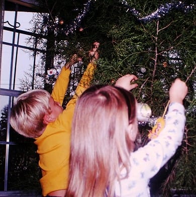 Bokor Children Dec orating the Christmas Tree, 1980 
