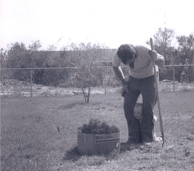 Joey and Dad Gardening