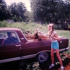Scooping Manure into The Punkin (Ford Ranchero)