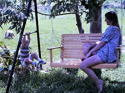 Joey as a young boy with his mom, Sharon