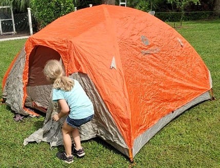 Maddy Peeking in the Tent