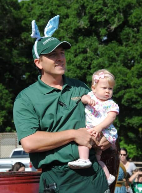 Joey and Baby Maddy at Kerby's Nursery Easter Egg Hunt 2014