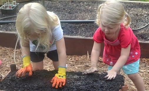 Abby and Maddy Gardening