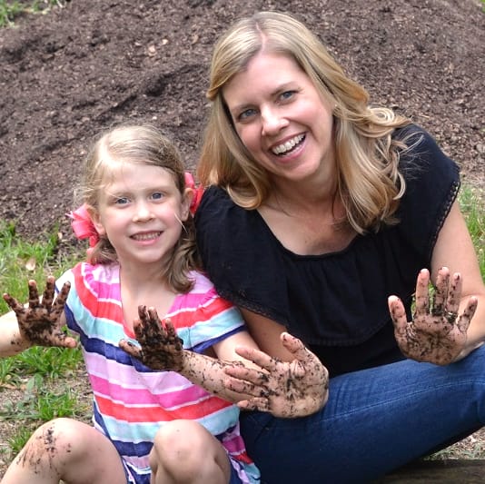 Maddy and Kim in the Garden with Dirty Hands
