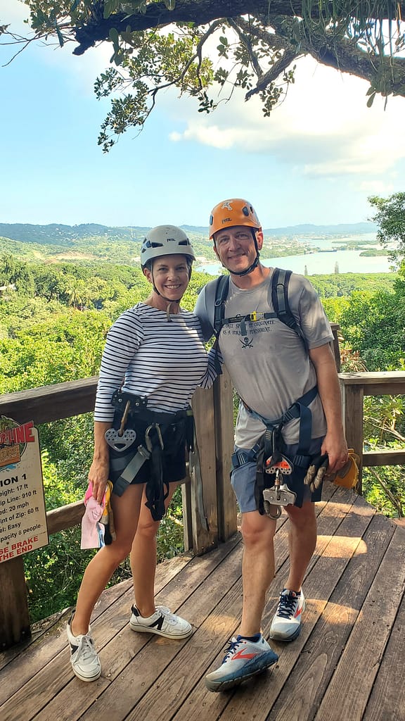 Kim and Joey Ziplining
