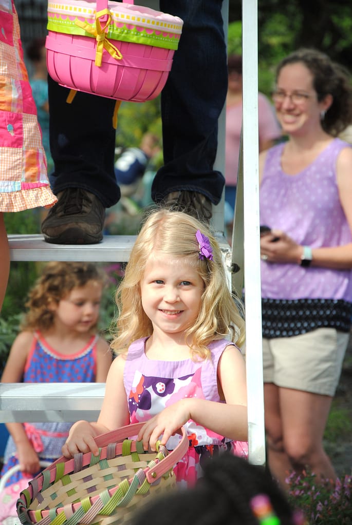 Maddy with Her Easter Basket at Kerby's Nursery Easter Egg Hunt