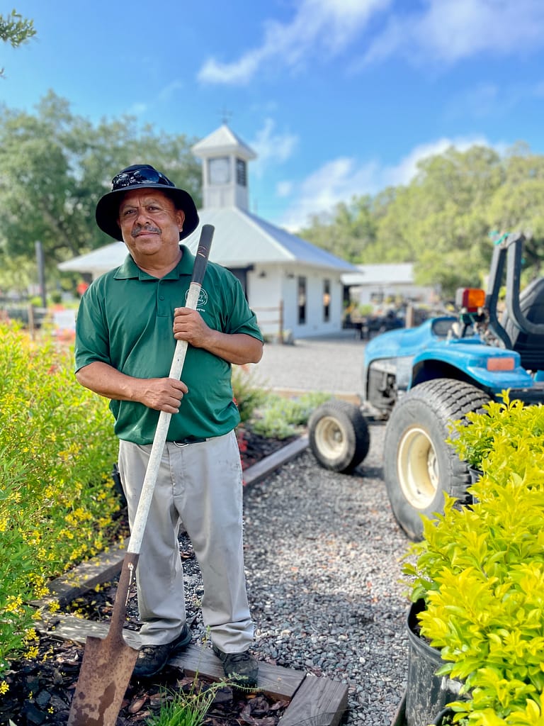 Minervo, staff member at Kerby's Nursery