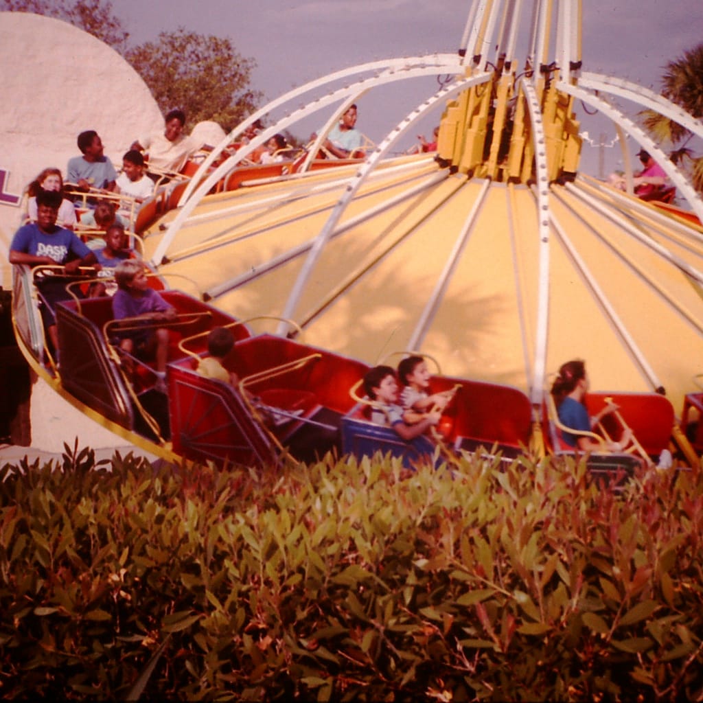 People on Crazy Camel Ride at Busch Gardens in the 80s