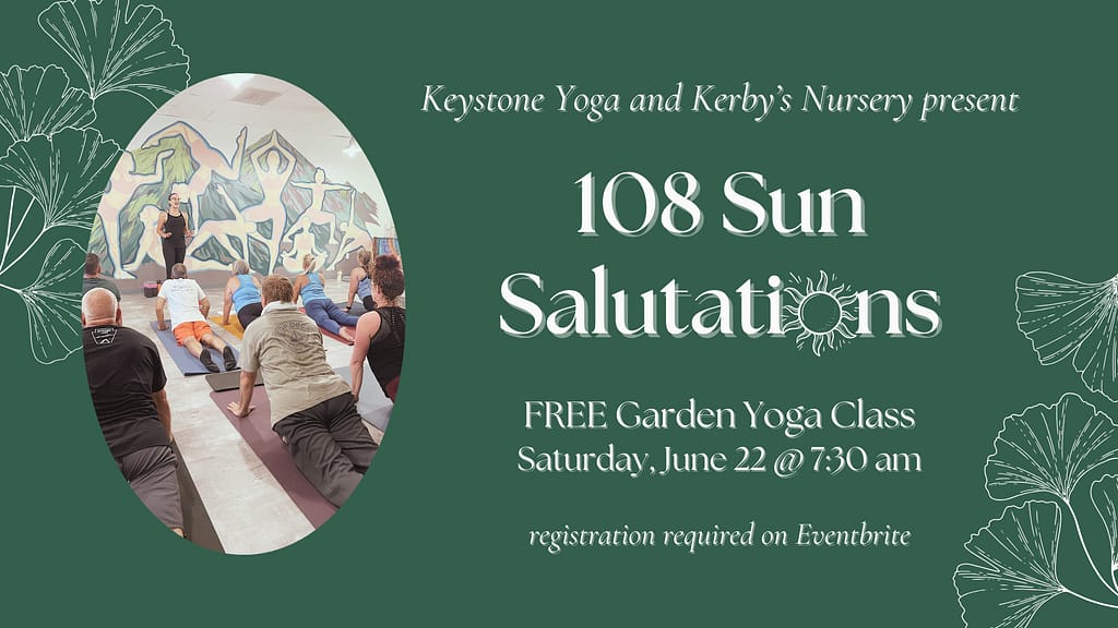 Yoga 108 Sun Salutations June 22 2024 at Kerby's Nursery (People Doing Yoga)