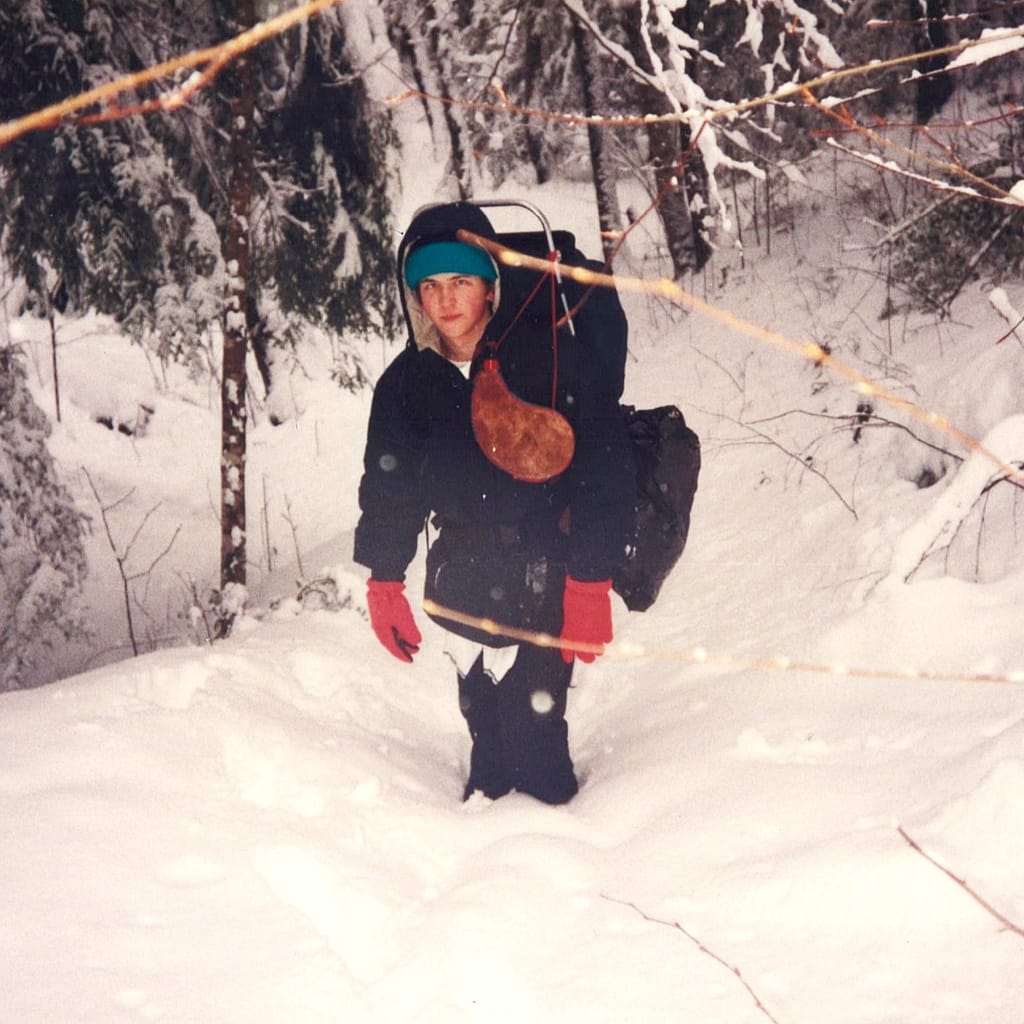 Joey Hiking in the Snow