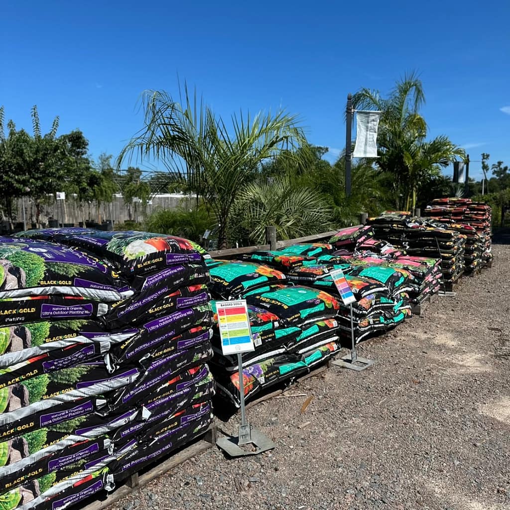 Bags of Soil on Pallets at Kerby's Nursery