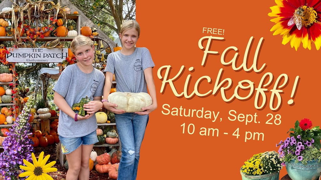 Kerby's Nursery Fall Kickoff Information, September 28, 2024