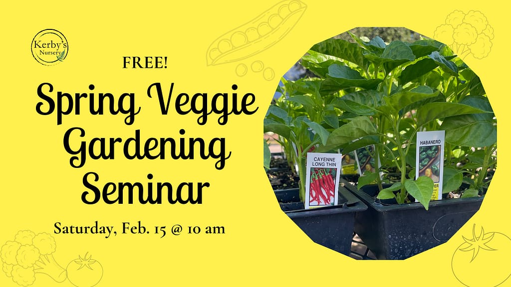 Kerby's Nursery Spring Veggie Gardening Seminar, February 15, 2025