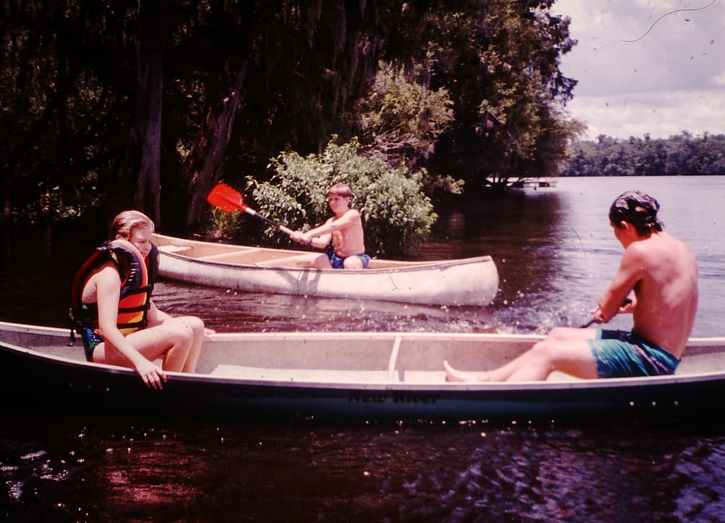 Teenagers in Canoes