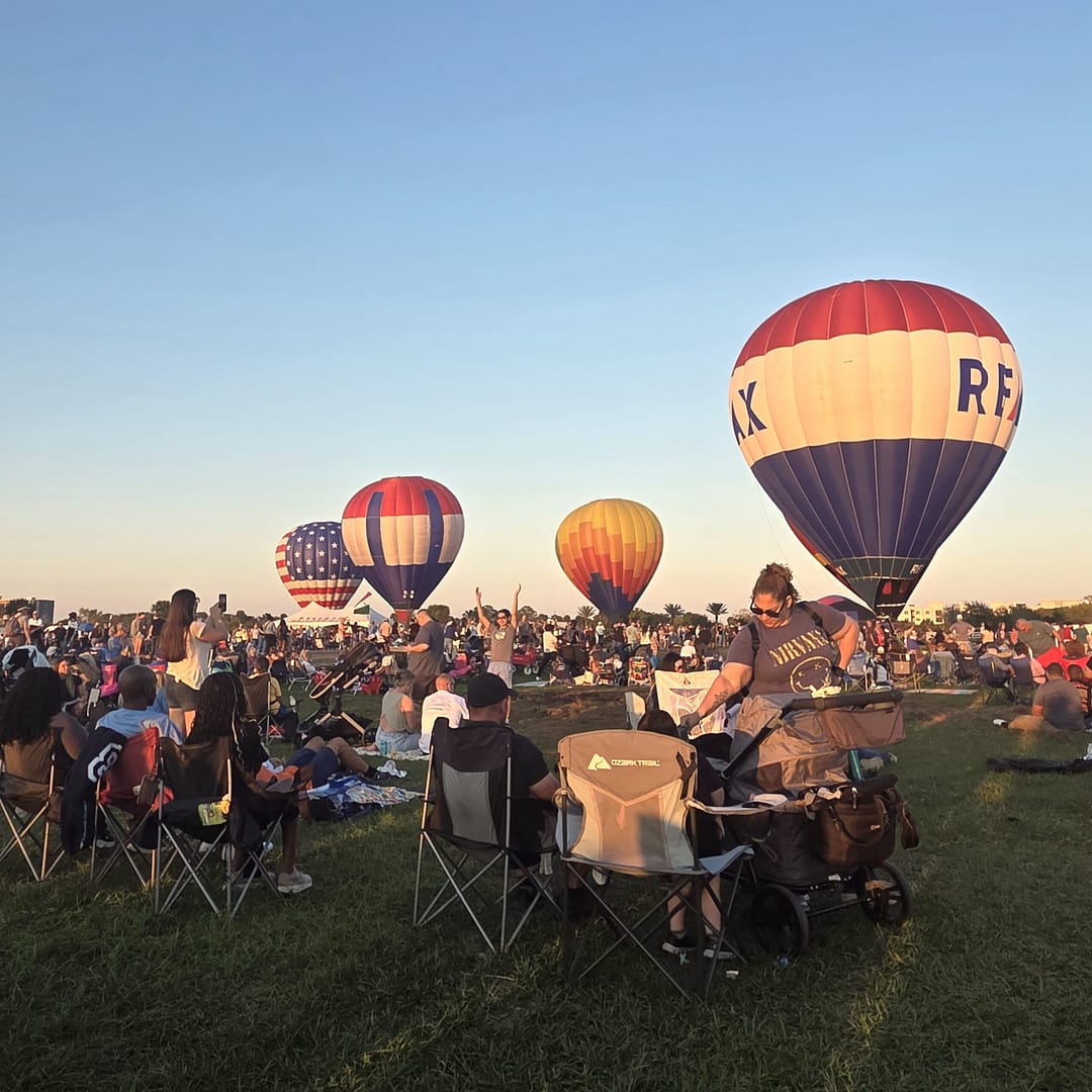 Several Hot Air Balloons in the Sky at Twilight
