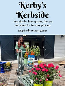 Kerby's Staff Member with Cart of Plants and Fertilizers for Kerby's Kerbside Online Shopping