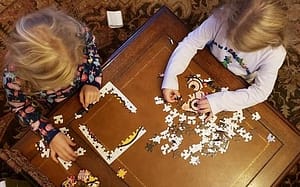 Girls Doing Puzzles
