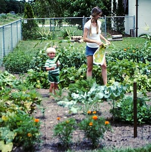 Toddler (Joey) with His Mom in the Garden