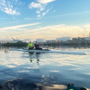 Joey and Kim Sculling