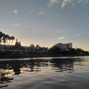 View of the Shore from a Boat on the River