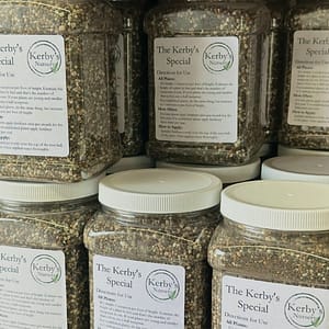 Jars of The Kerby's Special Fertilizer