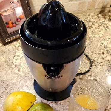 A Juicer with Oranges and Juice in a Glass