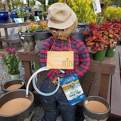 Kerby's Nursery "Grumpy Gardner" Scarecrow