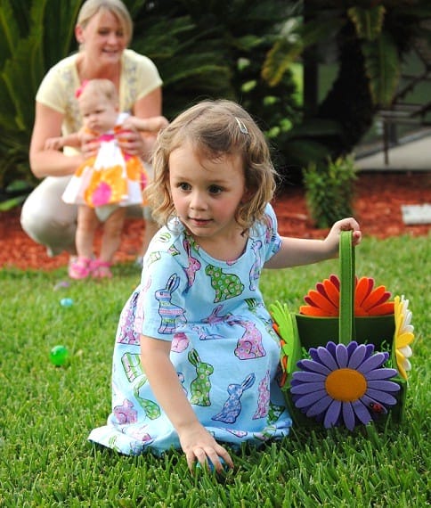 Little Girl Hunting Easter Eggs