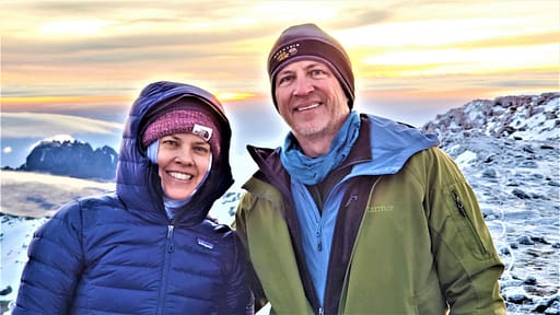 Kim and Joey on top of Mt. Kilimanjaro