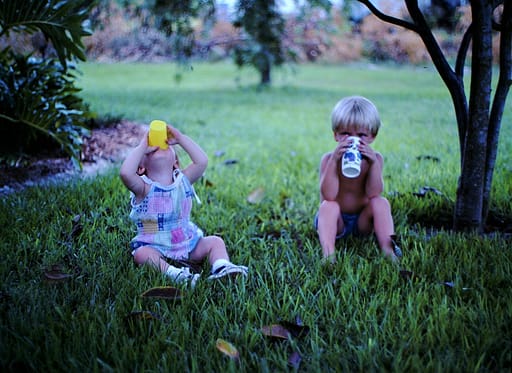 Joey and His Sister in the Shade of a Tree