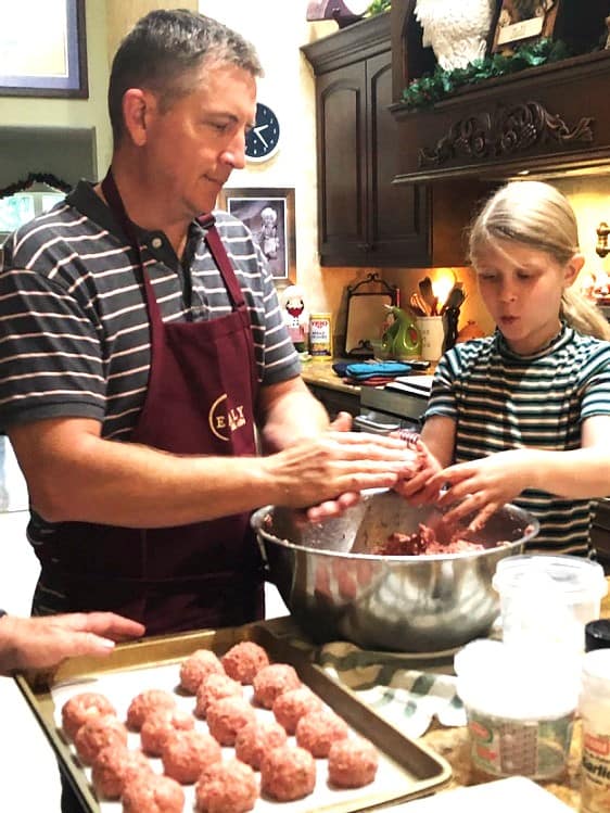 Making Meatballs for Christmas