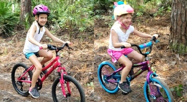 Abby and Maddy on Bikes