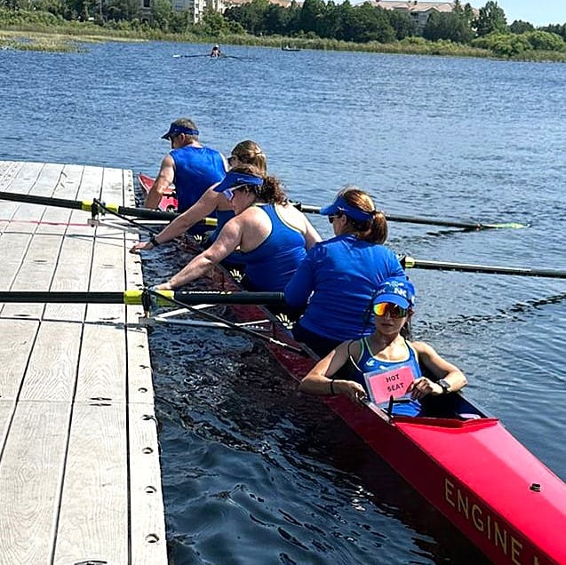 Joey and 4 Women in a Boat to Race in a Regatta