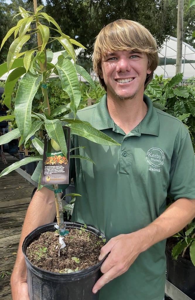 Patrick, Kerby's Staff Member, with Mango Tree