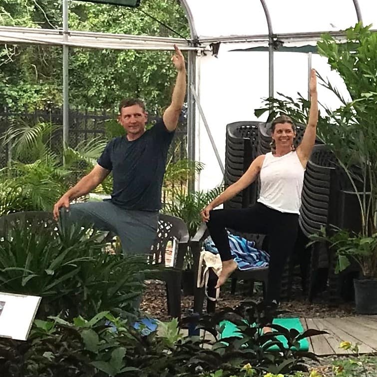 Joey and Kim Doing Yoga