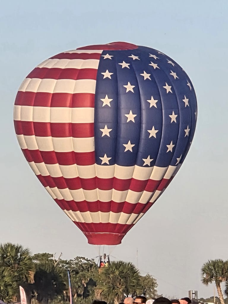 Hot Air Balloon Decorated Like the US Flag