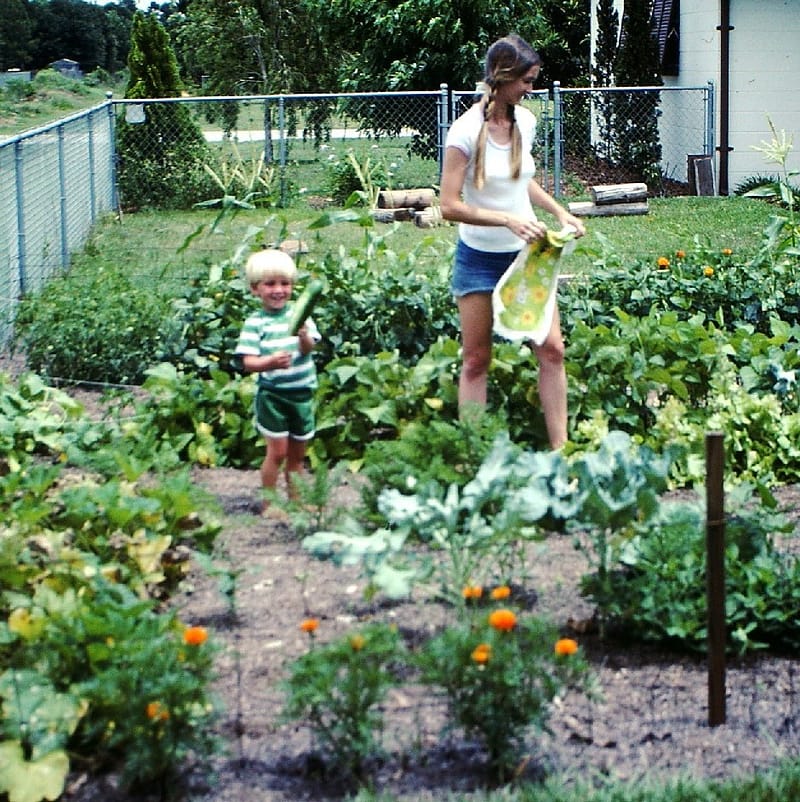 Toddler (Joey) with His Mom in the Garden