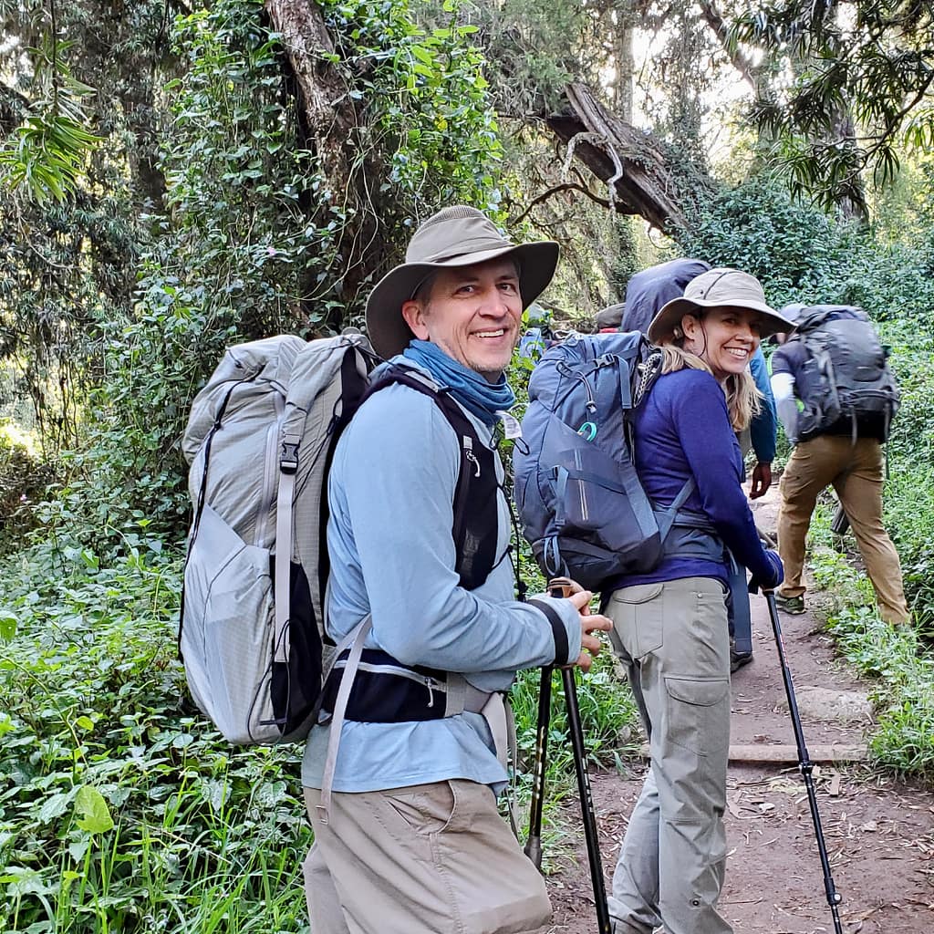 Kim and Joey Hiking Mt. Kilimanjaro