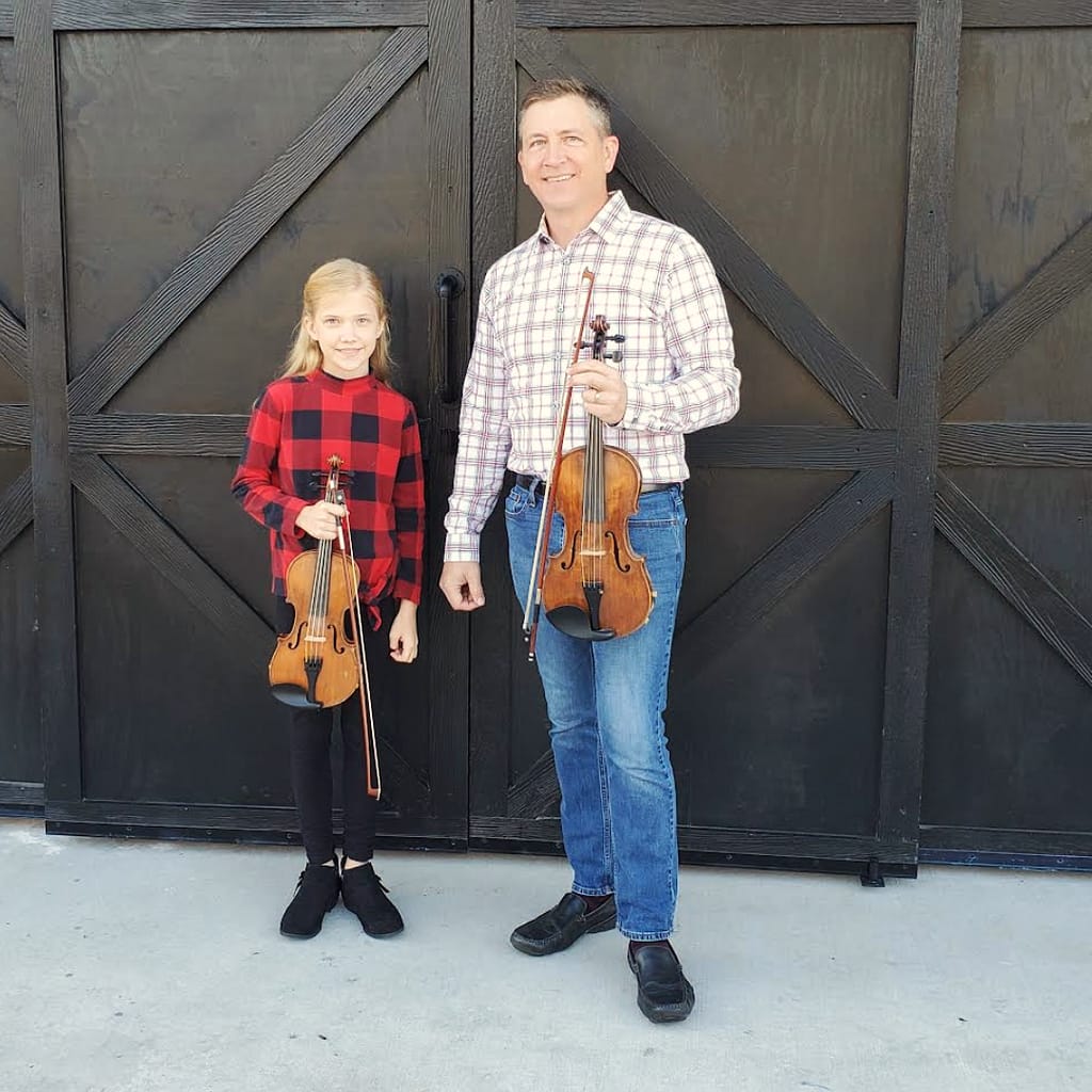 Abby and Joey with Their Violins