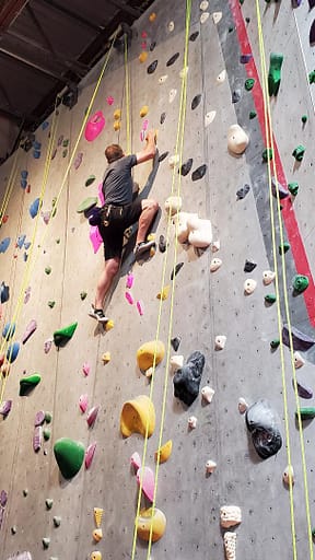 Joey on Rock Climbing Wall