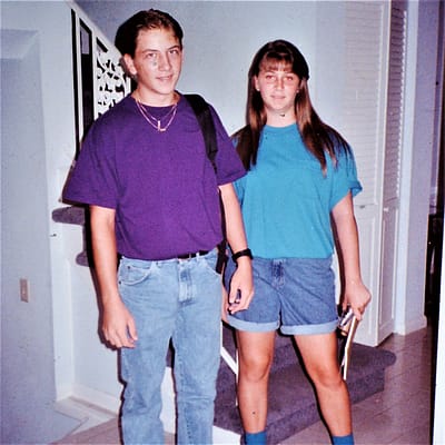 Joey and his sister Melissa in high school